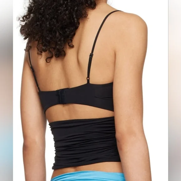 NWT Danielle Guizio Beia Twist Top Black Size Large - Picture 12 of 16